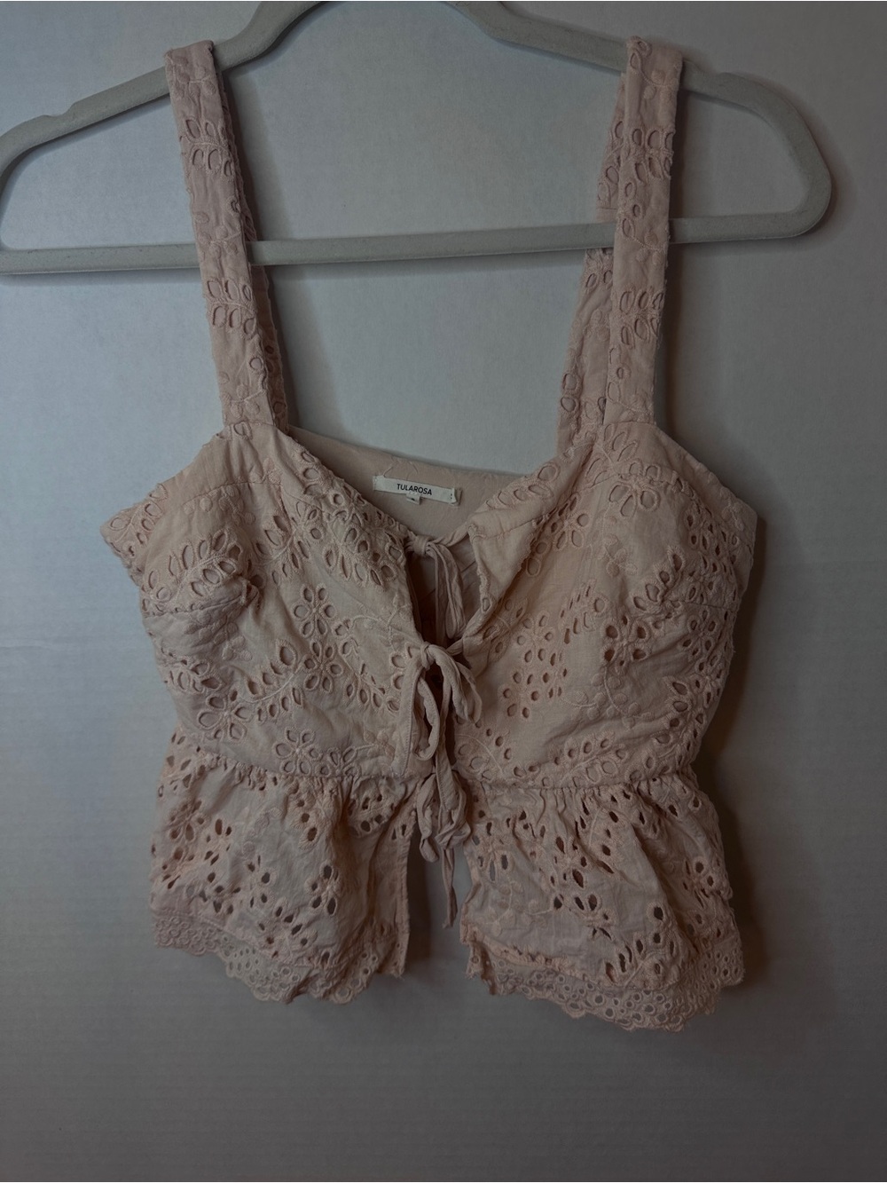Tularosa Blush Eyelet Peplum Cami